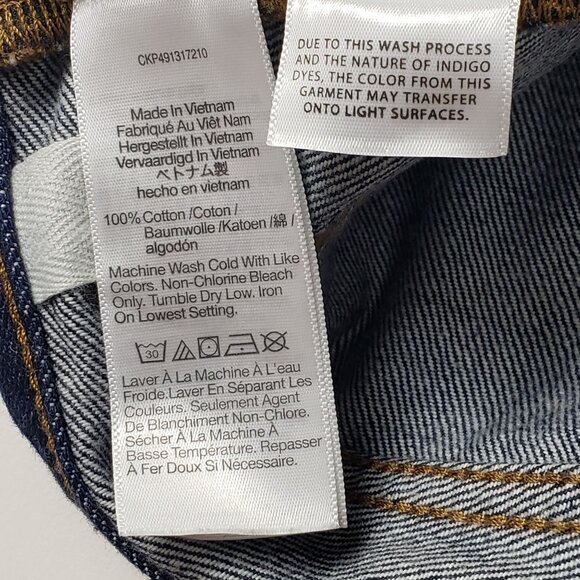 Madewell Low-Slung Baggy Jeans Rinse Wash With Raw Hem Women Size 26 Relaxed Fit - Picture 7 of 16